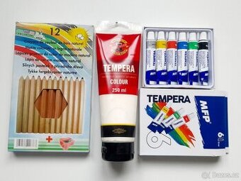 Nové tempery a sada pastelek