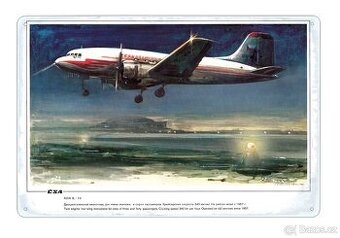plechová cedule - Avia Il-14 (Československé aerolinie)