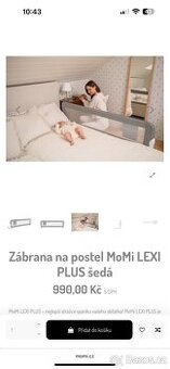 Zábrana na postel MoMi LEXI PLUS šedá