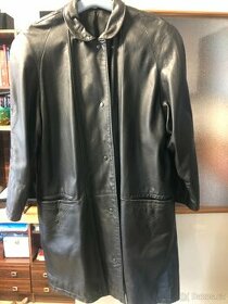 Kožený dámský kabát
