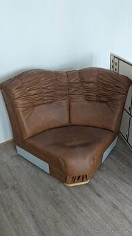 Rohová sedací souprava - kůže/koženka