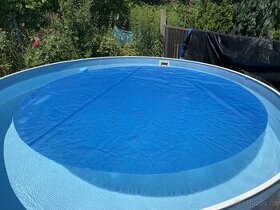 kruhová solární plachta na bazén modrá 3m