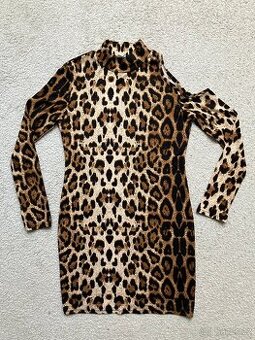 Leopardni šaty pro slečnu vel. 152