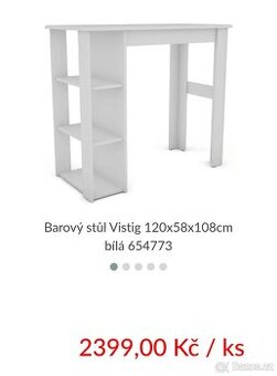 Barový stůl nový, pouze 14 dnů použitý