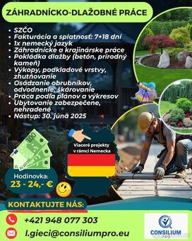 Hľadajú sa pracovníci na záhradnícko-dlažobné práce.