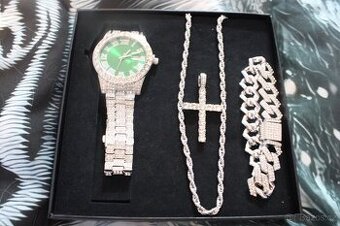 ⌚ Luxusní pánský set – hodinky + řetízek + náramek (nové)