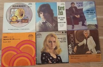 Malé vinylové desky SP v perfektním stavu