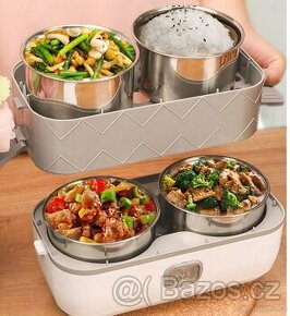 Přenosný ohřívací box čtyři nerez nádoby, obsah 2L