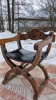 Starožitné rytířské křeslo-DAGOBERT - 1