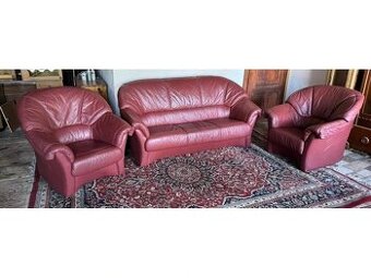 Kožená sedací souprava 3+1+1, 3127