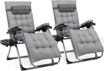 Sun Lounger and Folding Table Set