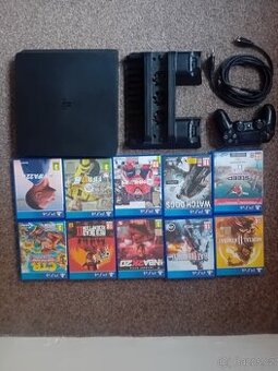 PS4 Slim 1TB + 9 Her + Ovladač + Nabíjecí Stanice | Red Dead
