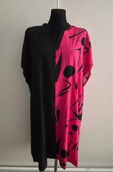 Hezké šaty nebo tunika-černo růžové vel.XXXL/52-54.