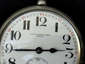 Starožitné velké švýcar kapesní hodinky TISSOT, průměr 5,5cm