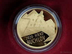 Zlatá pamětní mince ČNB hrad BUCHLOV. PROOF, 999,9