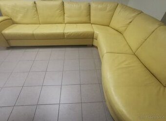 Kožená rohová sedací souprava - PRAVÁ KŮŽE