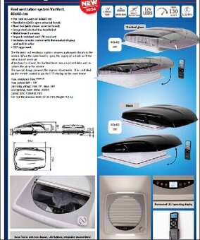 Střešní okno s ventilatorem pro karavany a obytná auta s DO - 1