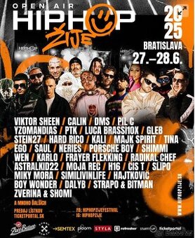Hip Hop Žije Bratislava - prodám 2 vstupenky