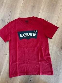Chlapecké bordo triko s krátkým ruk., s nápisem Levis, 140