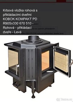 Krbová rohová vložka s zadními přikládacími dveřmi