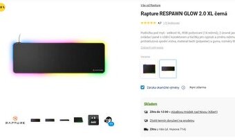 Podsvícená podložka Rapture Respawn Glow 2.0 XL černá NOVÁ