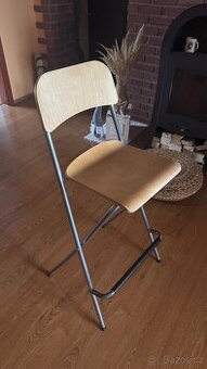 Skládací barové židle – 4 ks | Dřevo + kov | Používané