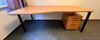 Kancelářský stůl s mobilním kontejnerem se šuplíky
