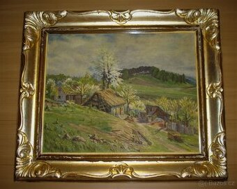 CHALOUPKA V KRÁSNÉ ČESKÉ KRAJINĚ, zachycena na obrazu...