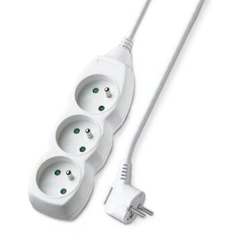 Prodlužovací kabel 3 zásuvky 5m bez vypínače bílý