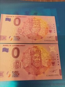 0 euro souvenír Karel IV a Václav IV