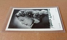 Anny Ondra autogram herečky na reklamní pohlednici