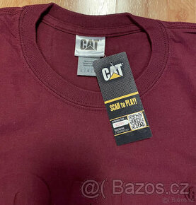 Tričko CAT, fialové, vel. L, bavlna 100%