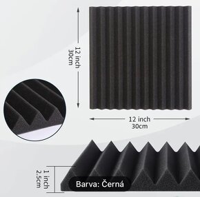 Prodám nové molitanové akustické panely 29 x 30 cm - černé