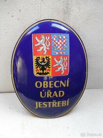 Smaltovaná cedule znak obec Jestřebí - 1