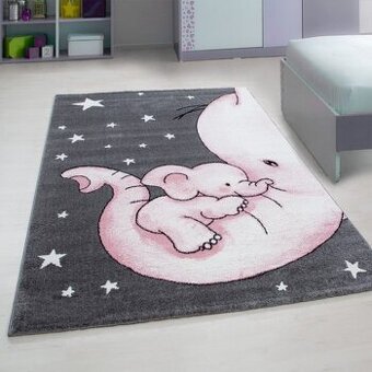 Dětský koberec Kids 560 pink se slůnětem (N.O.V.Ý)