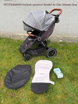 Petite&Mars Kočárek sportovní Street2 Air Oak Ultimate Grey
