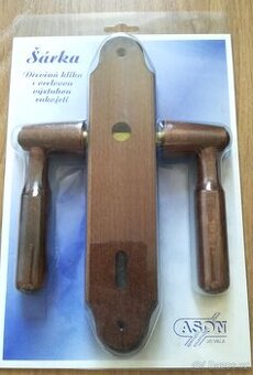 Klika dveřní Šárka 3 kusy, rozteč 90 + zámek - NOVÉ