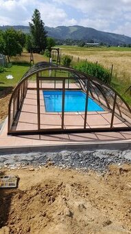 Vysoké zastřešení bazénu Oblique 840x436x215