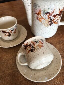 Čajová konvice, 2x šálky / Kameninová