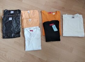 7 ks nových triček bez potisku, různých viz popis