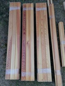 Palubky dřevěné lakované 105 x 5 cm, 70 kusů + latě a lišty - 1