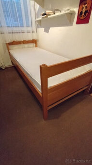 2x postel z masivu s matrací 90x200 cm - palanda - 1