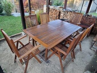 Venkovní set stůl + 6 židlí