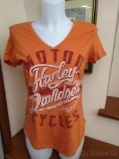 NOVÉ triko Harley Davidson S oranžové