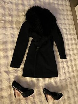 Kašmírový vlneny damsky kožešino limec cerny 38