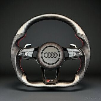 AUDI RS VOLANT KARBONOVÝ KOŽENÝ ZŘEZANÝ