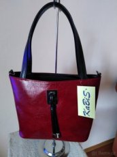 Elegantní kabelka červené - černá - 1
