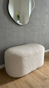 Taburet Jysk Orebo 84x45 krémová plyš