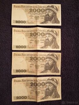4ks bankovek 2000 polských zlotých - 1