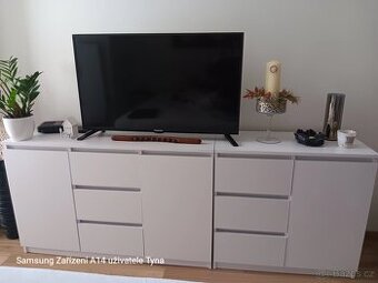 Komoda 200 cm, bílá, matná